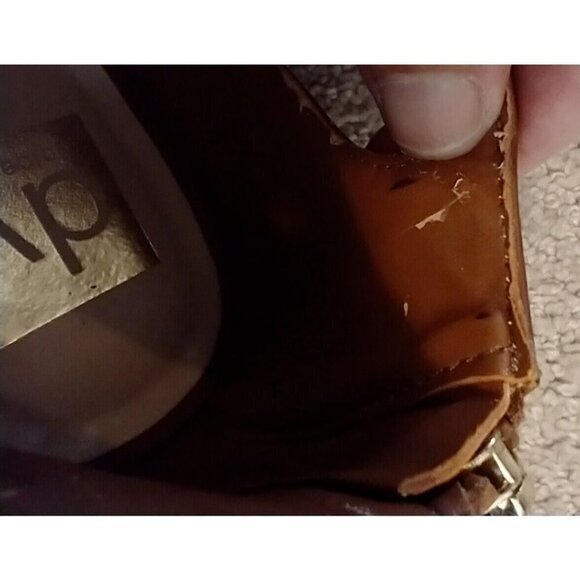 Dolce Vita Brown Leather Pointed Toe Ankle Wrap Back Zip Flats - Sz 10M - Picture 12 of 12